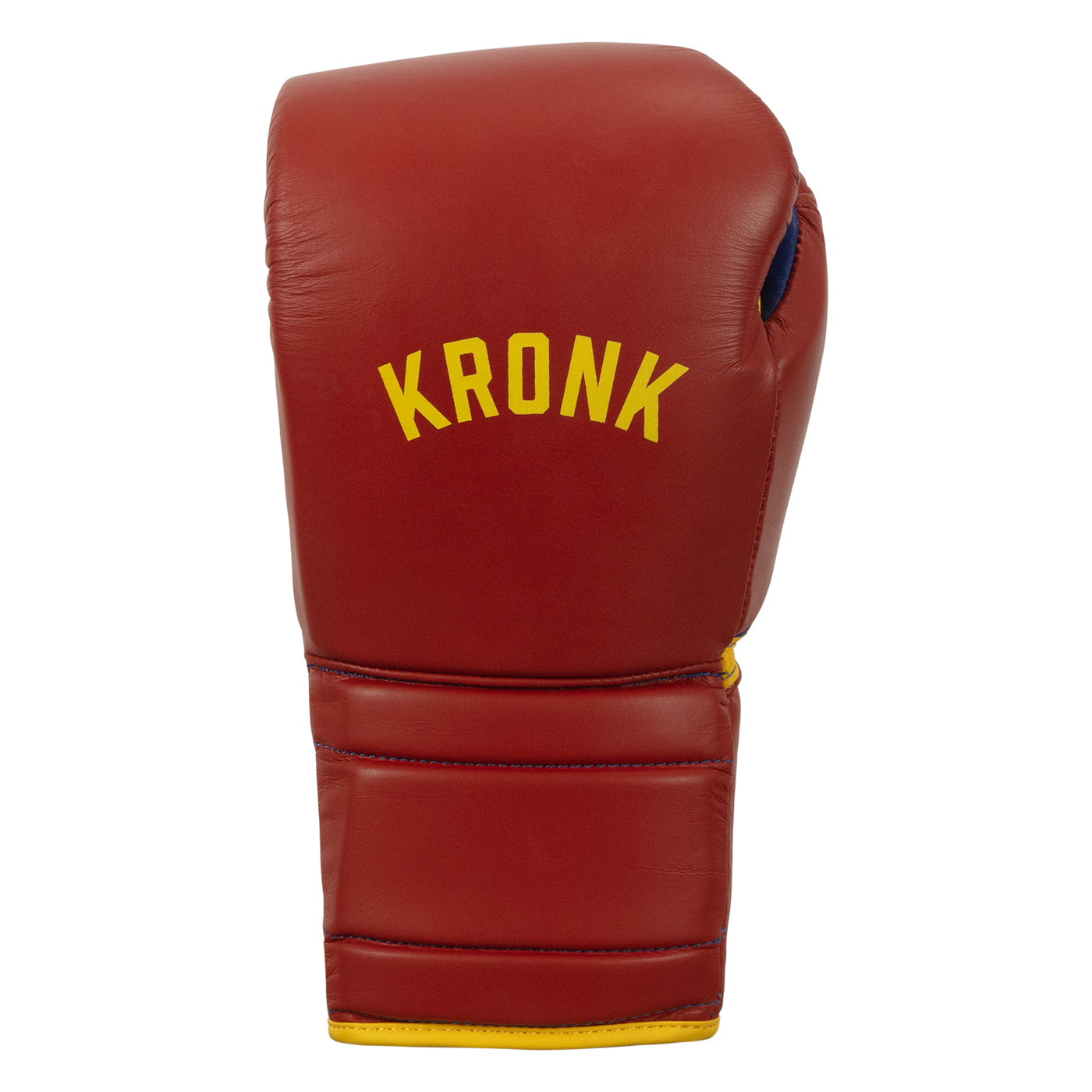variant:Red/Gold::KRONK Boxing Gym Lace-Up Training Gloves front view