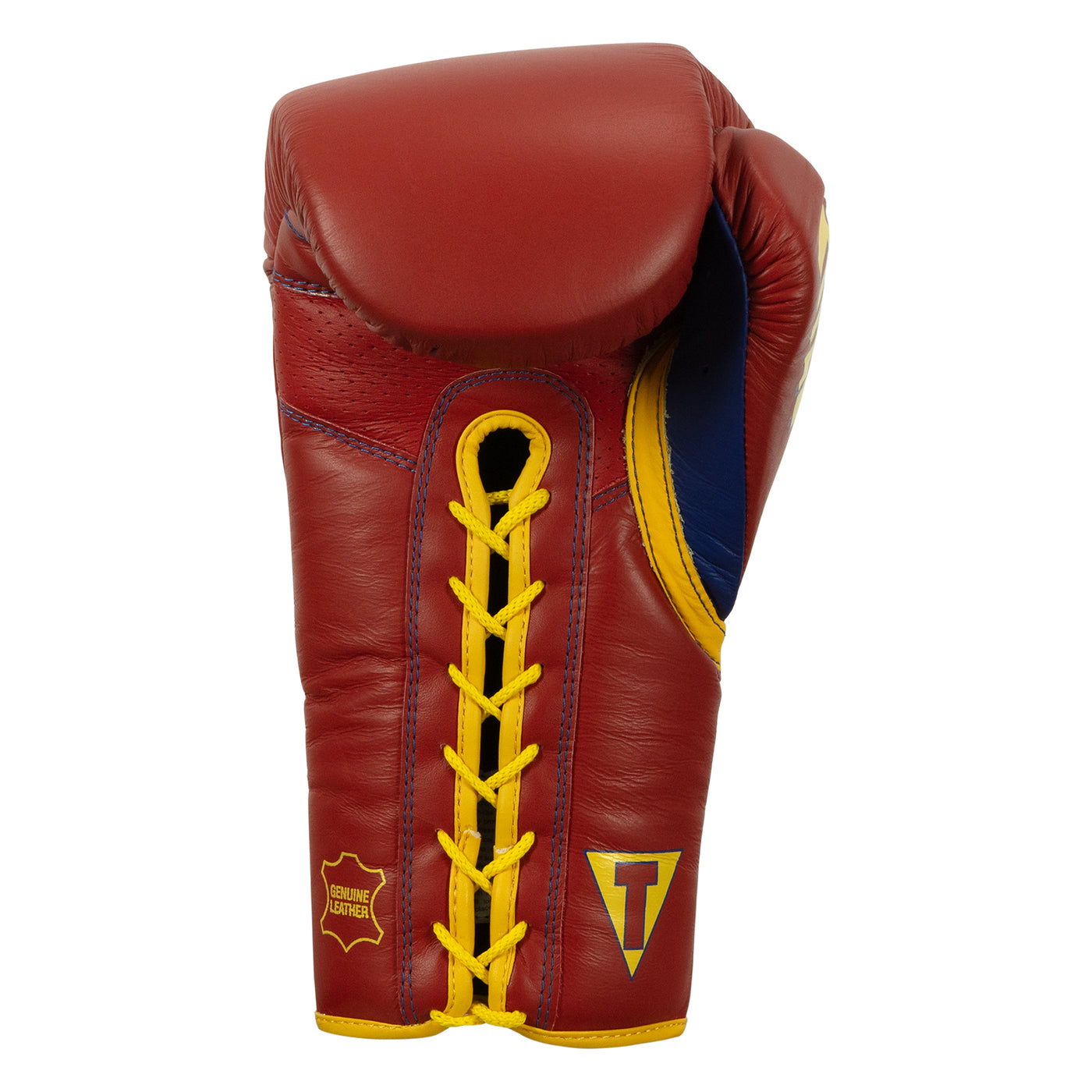 variant:Red/Gold::KRONK Boxing Gym Lace-Up Training Gloves back view