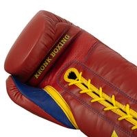 variant:Red/Gold::KRONK Boxing Gym Lace-Up Training Gloves palm view