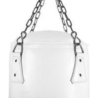 variant:white::TITLE Boxing KO-Vert Heavy Bag closeup of chains