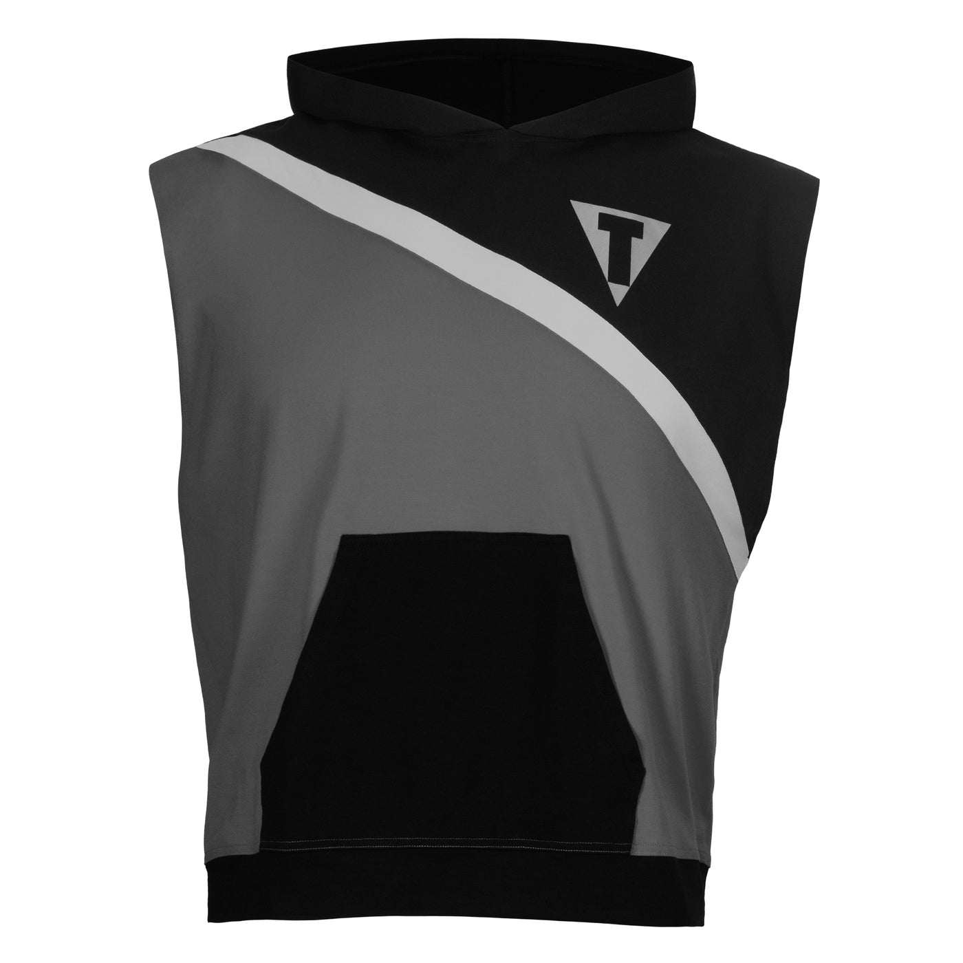 color:black/grey::TITLE Boxing Split Combat Sleeveless Hoodie main view