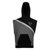 variant:black/grey::TITLE Boxing Split Combat Sleeveless Hoodie front view