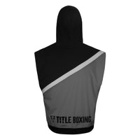 variant:black/grey::TITLE Boxing Split Combat Sleeveless Hoodie  back view