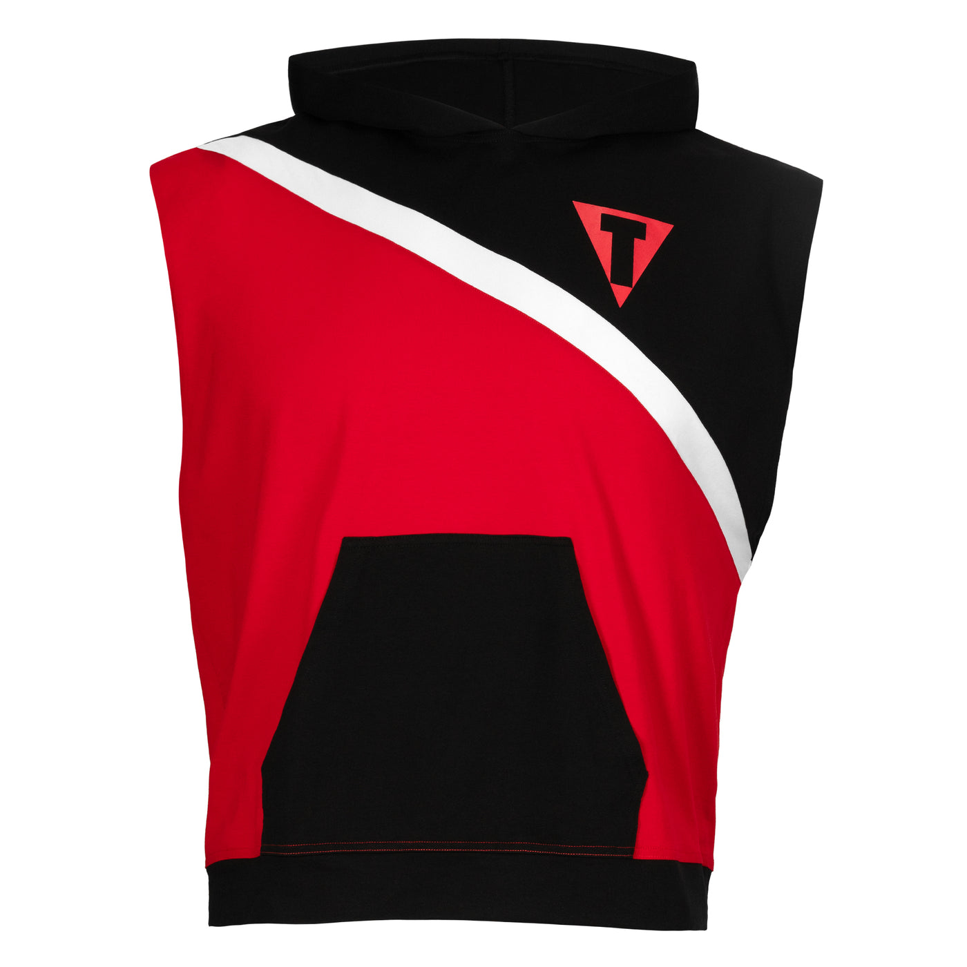 color:black/red::TITLE Boxing Split Combat Sleeveless Hoodie main view