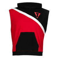 color:black/red::TITLE Boxing Split Combat Sleeveless Hoodie main view