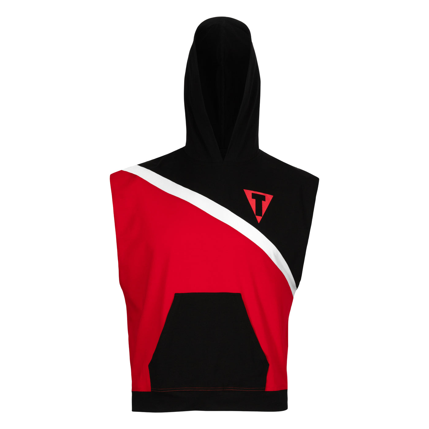 variant:black/red::TITLE Boxing Split Sleeveless Hoodie front view