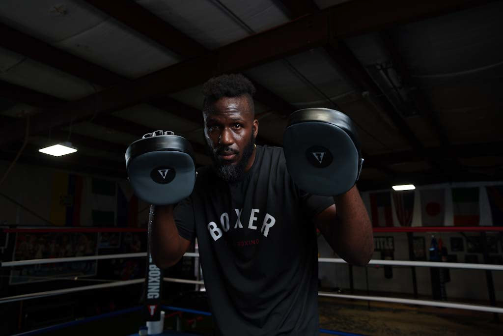 variant:black::TITLE Boxing Pure Boxer Tee  coach with mitts