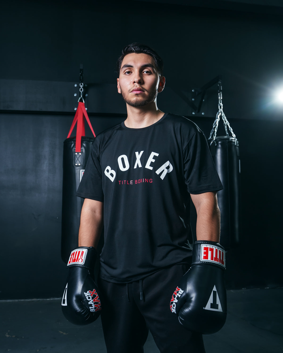 variant:black::TITLE Boxing Pure Boxer Tee boxer with gloves