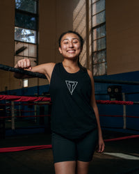variant:black::TITLE Boxing Current Women's Tank girl in ring