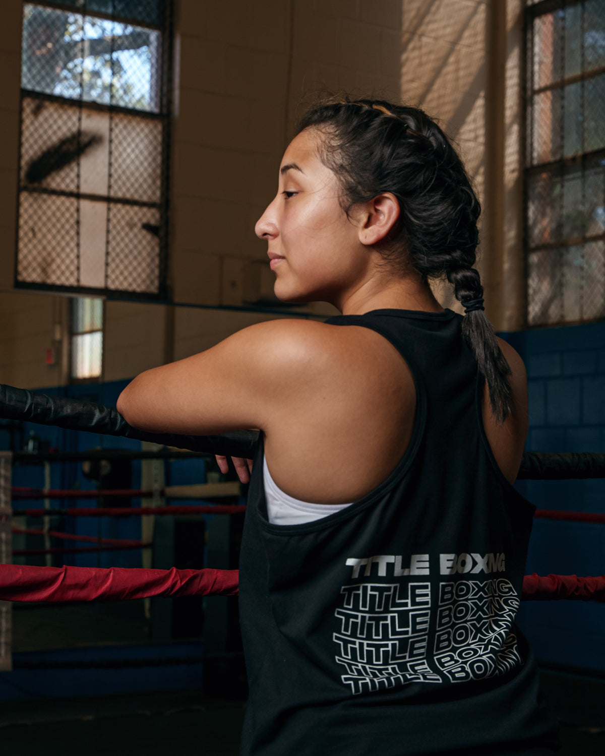 variant:black::TITLE Boxing Current Women's Tank girl back view