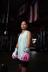 variant:green::TITLE Boxing Current Women's Tank girl with pink gloves