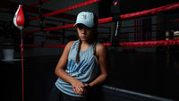 variant:blue::TITLE Boxing Script Racerback girl on ring rope