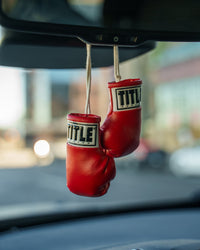 variant:red::TITLE Boxing 3.5” Mini Boxing Gloves hanging rearview mirror