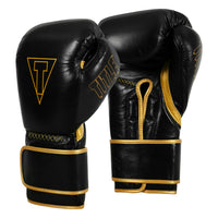 variant:black/gold::TITLE Boxing Momentum Pro Bag Gloves side by side view