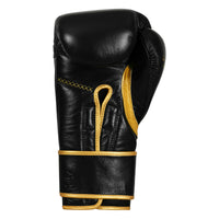 variant:black/gold::TITLE Boxing Momentum Pro Bag Gloves single glove palm view