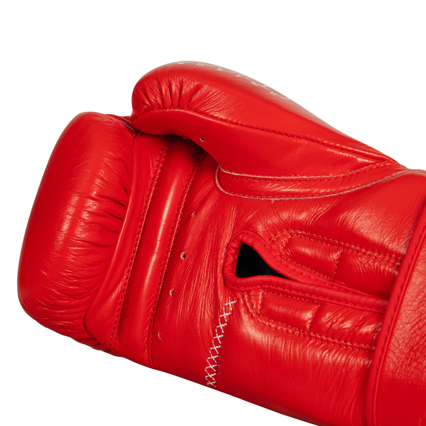 variant:red::TITLE Boxing Momentum Pro Bag Gloves single glove palm view closeup