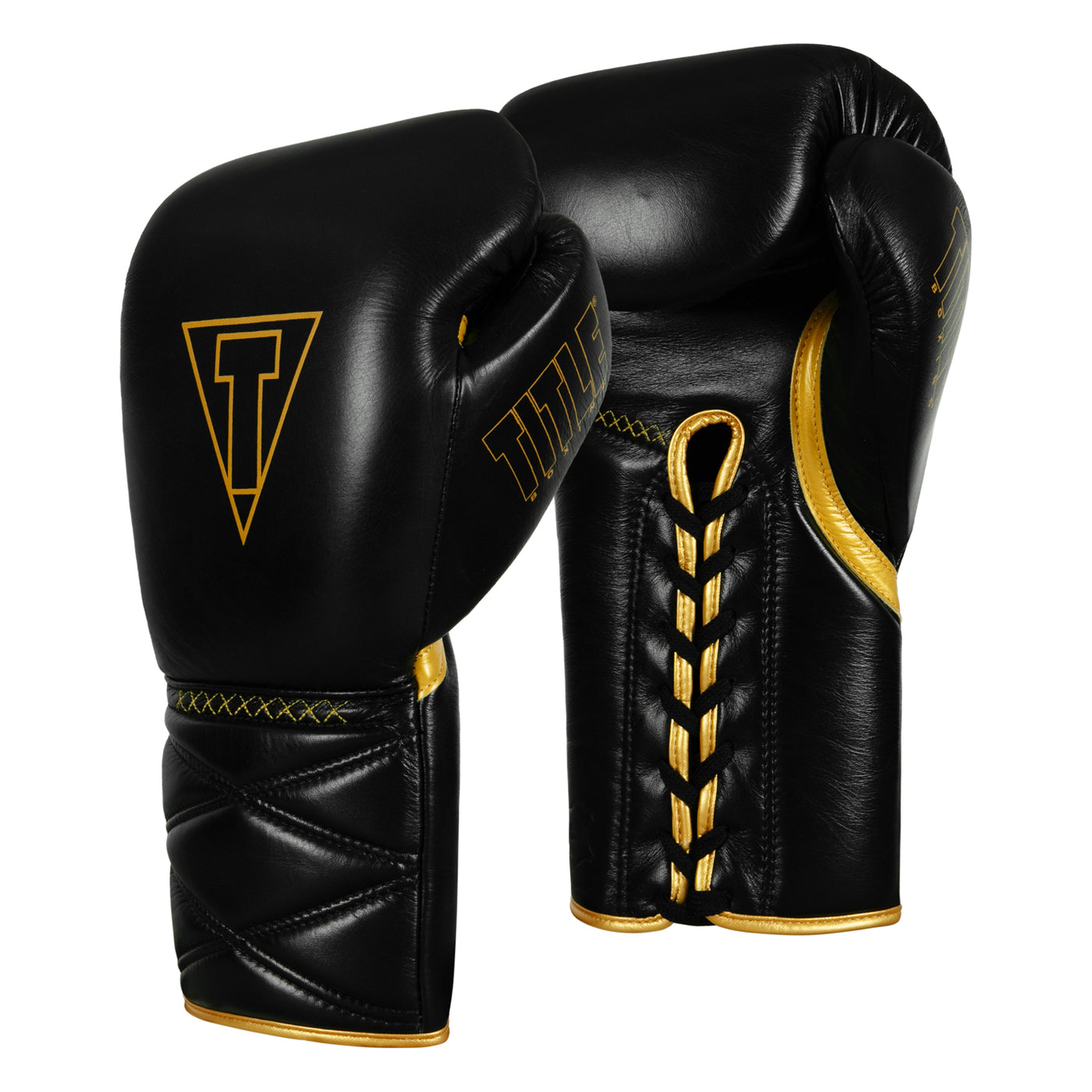 variant:black/gold::TITLE Boxing Momentum Pro Sparring Gloves side by side view