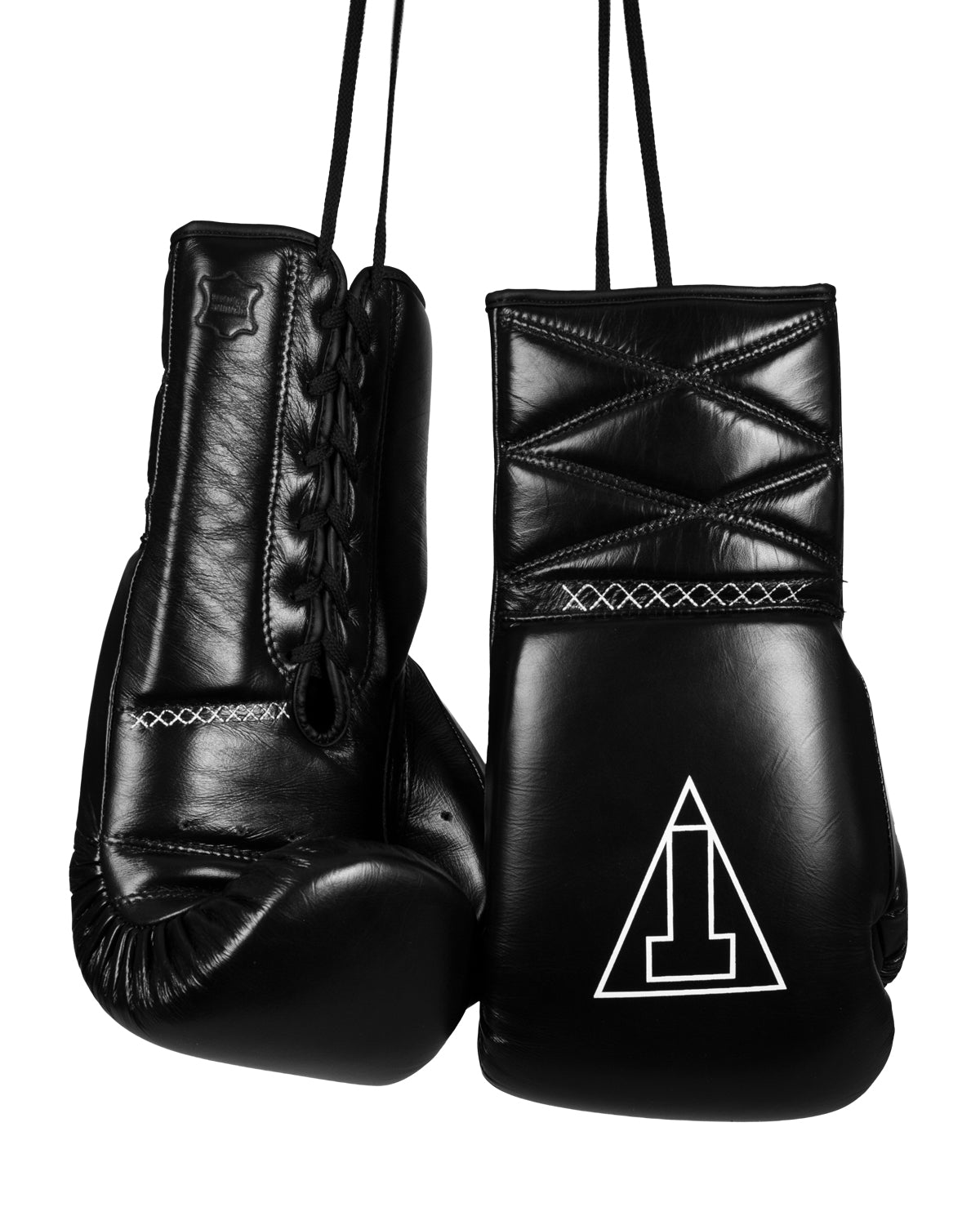 variant:black::TITLE Boxing Momentum Pro Sparring Gloves hanging by laces