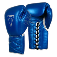 variant:blue/silver::TITLE Boxing Momentum Pro Sparring Gloves side by side view