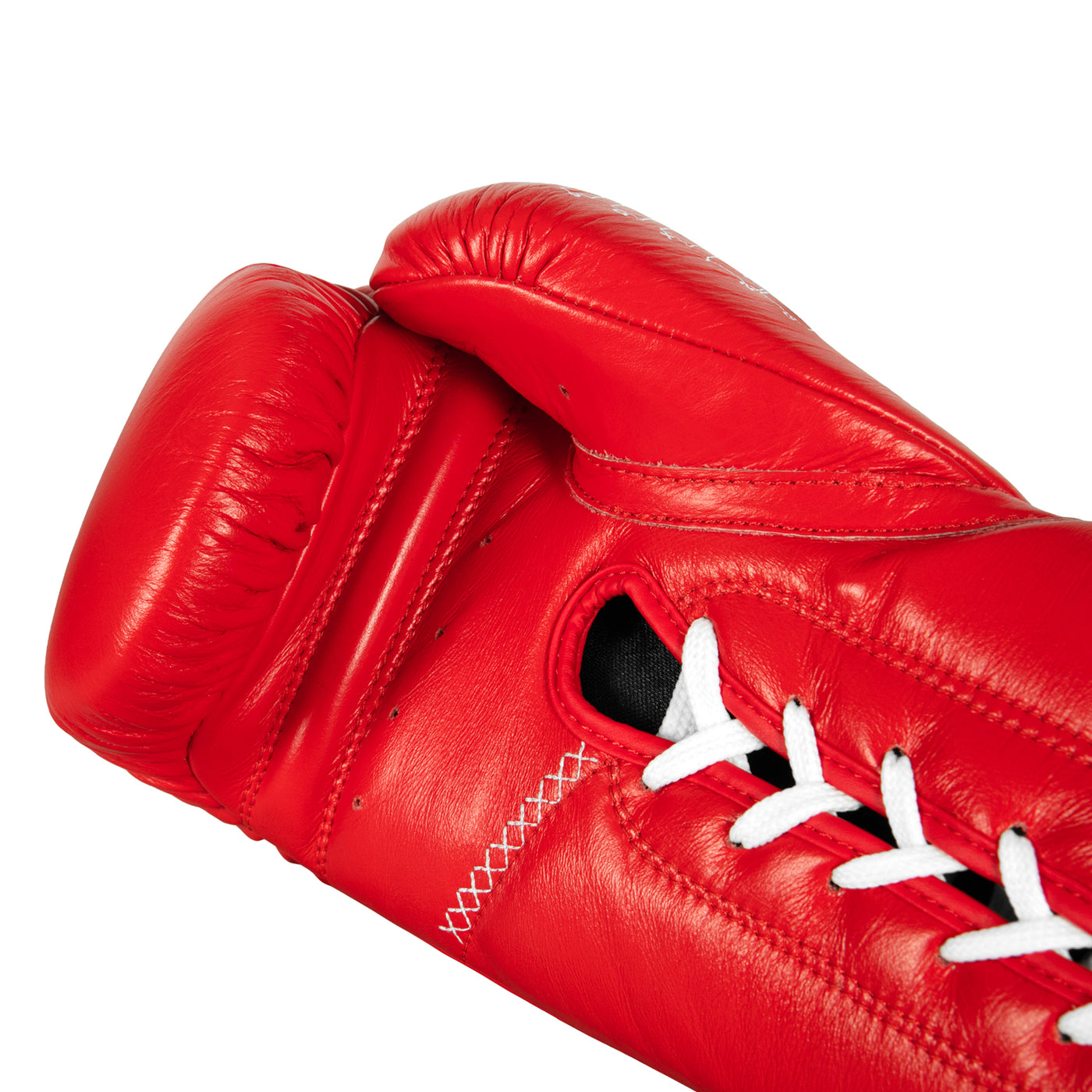 variant:red::TITLE Boxing Momentum Pro Sparring Gloves single glove palm view closeup