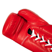 variant:red::TITLE Boxing Momentum Pro Sparring Gloves single glove palm view closeup