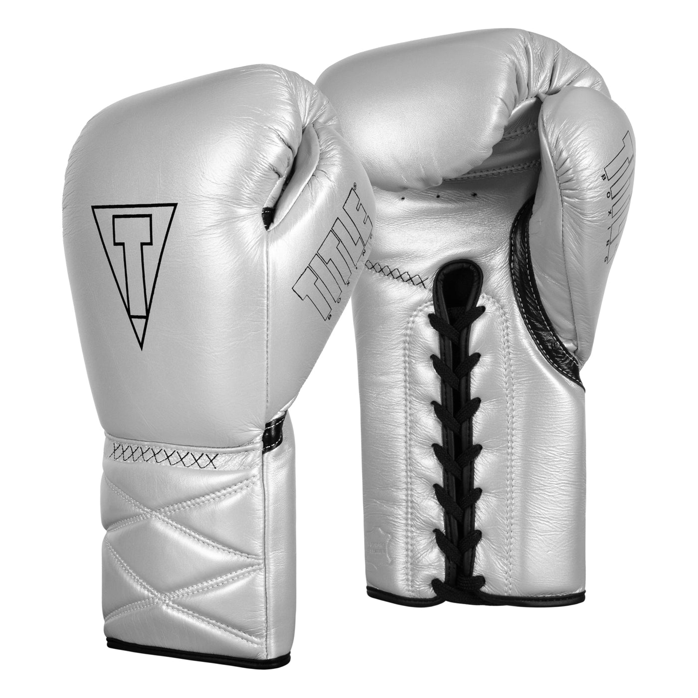 variant:silver/black::TITLE Boxing Momentum Pro Sparring Gloves side by side view