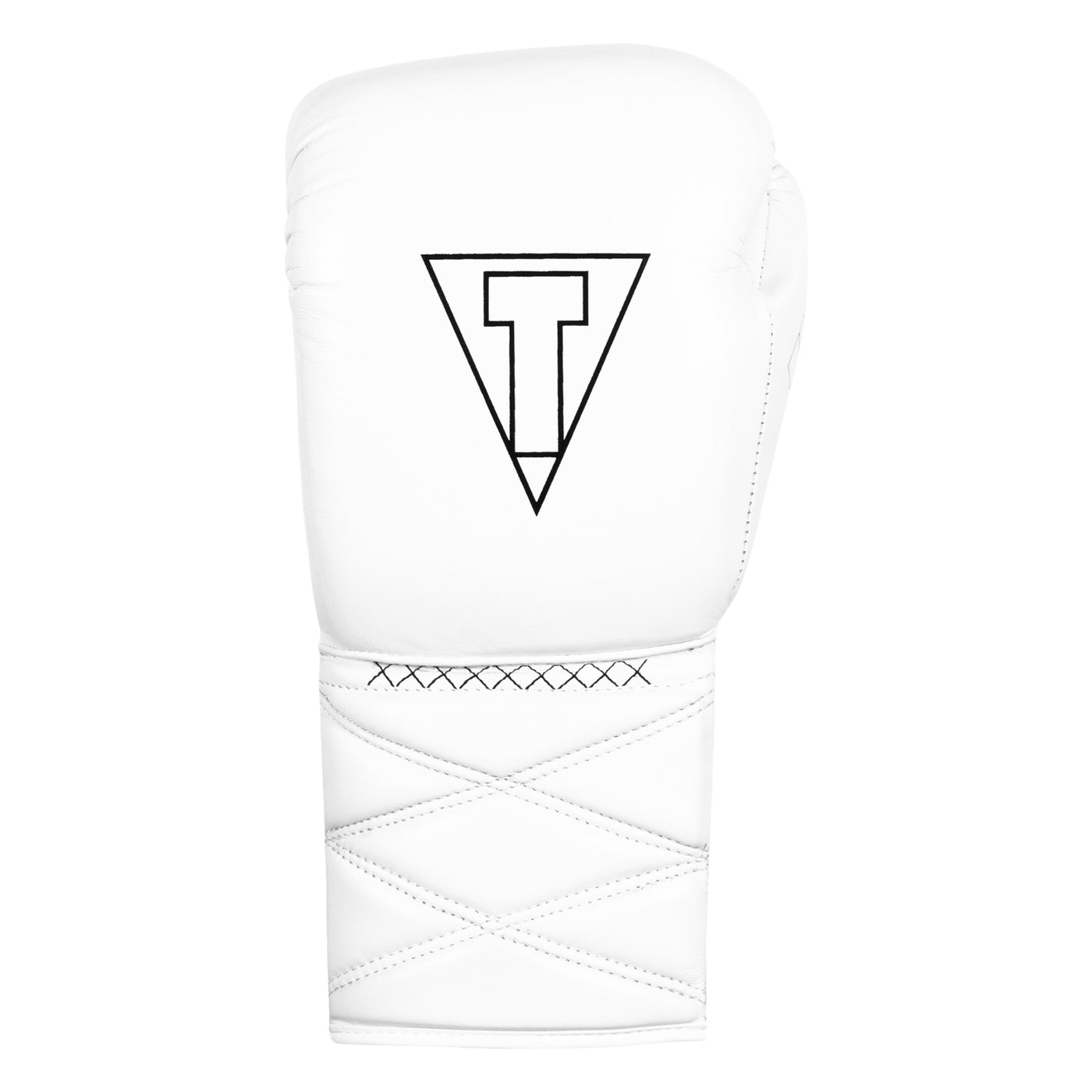 variant:white::TITLE Boxing Momentum Pro Sparring Gloves single glove back view