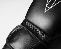 variant:black::TITLE Boxing Momentum Pro Training Gloves closeup of stitching