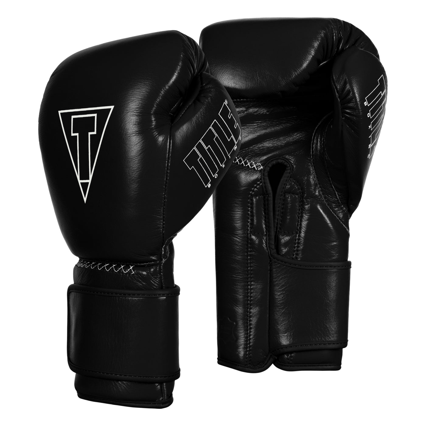 variant:black::TITLE Boxing Momentum Pro Training Gloves side by side view