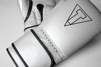variant:silver/black::TITLE Boxing Momentum Pro Training Gloves closeup of gloves