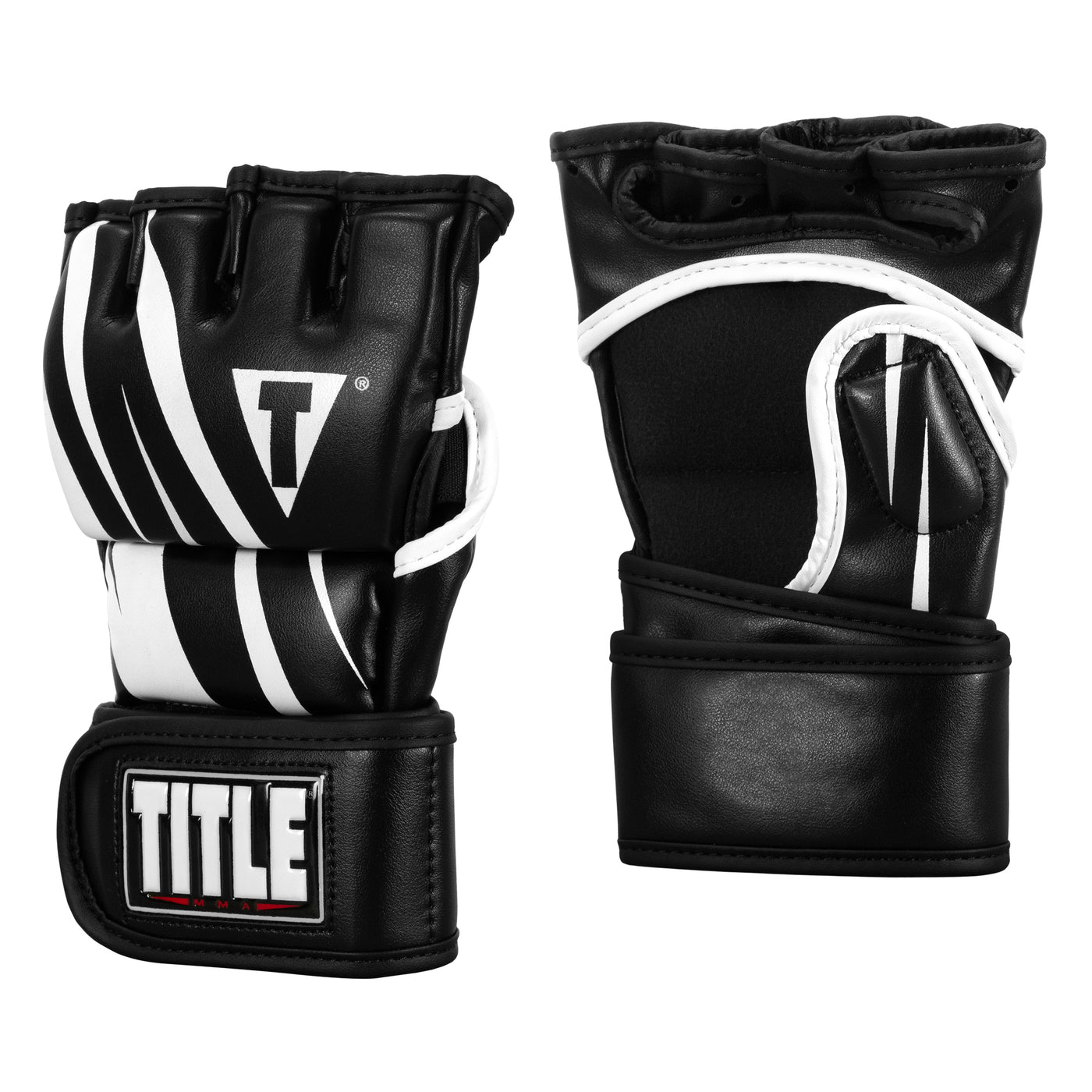 variant:Black/White::TITLE MMA Contender Training Gloves side view