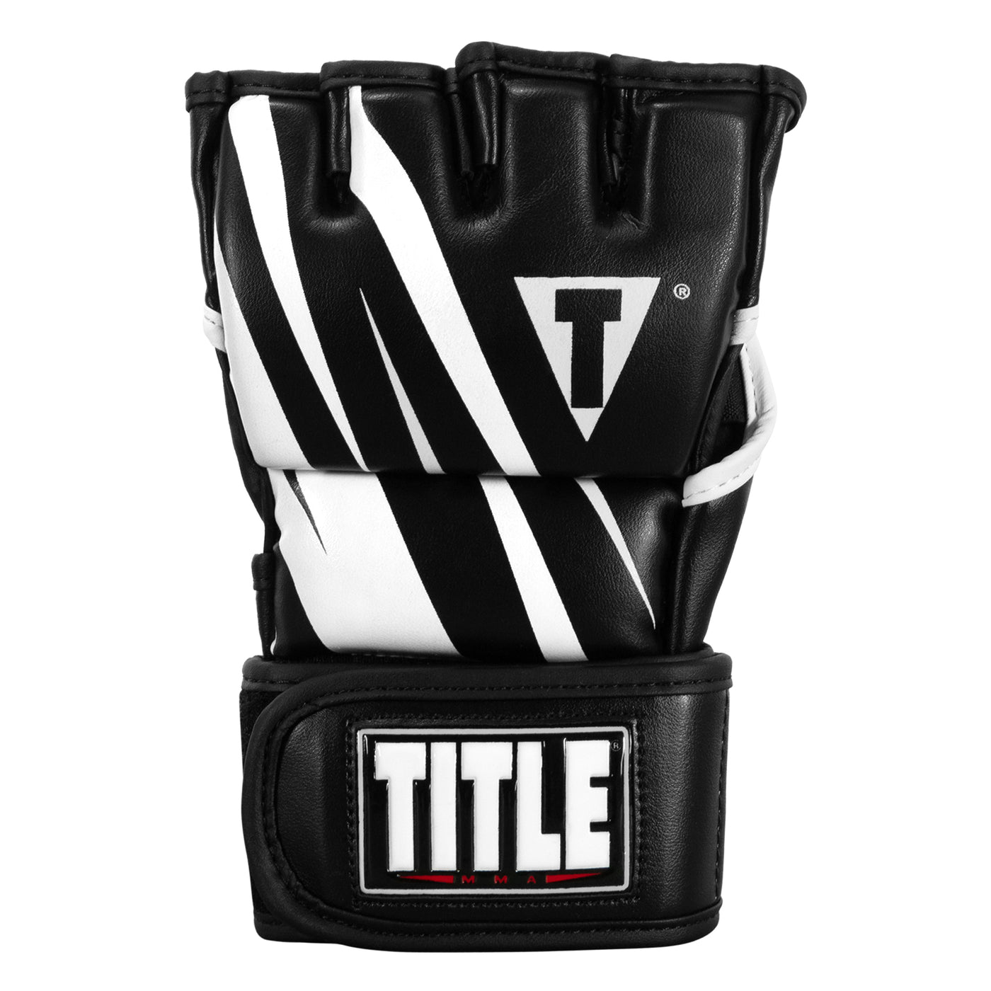 variant:Black/White::TITLE MMA Contender Training Gloves front view