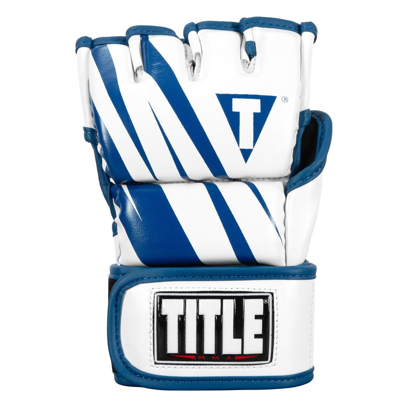 variant:blue/white::TITLE MMA Contender Training Gloves front view