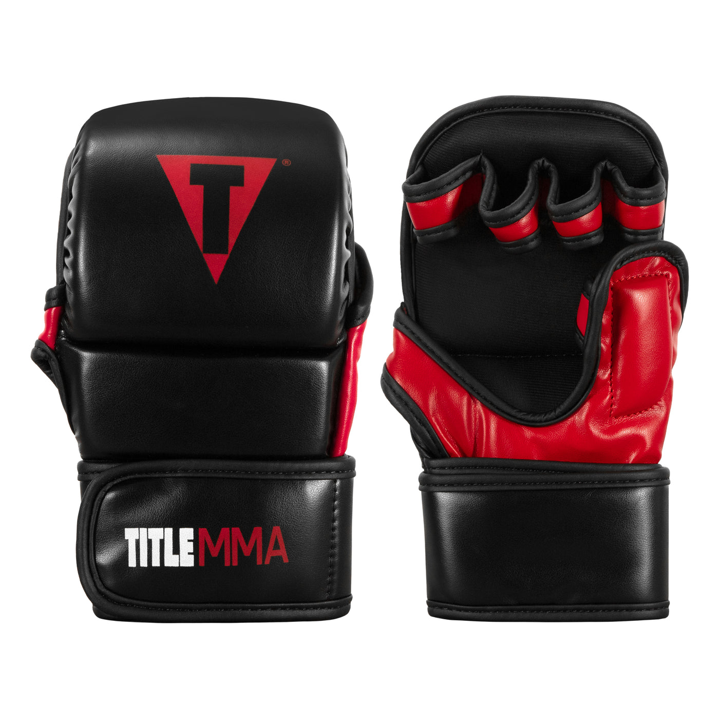 color:Black/Red::TITLE MMA Sparring Gloves main view