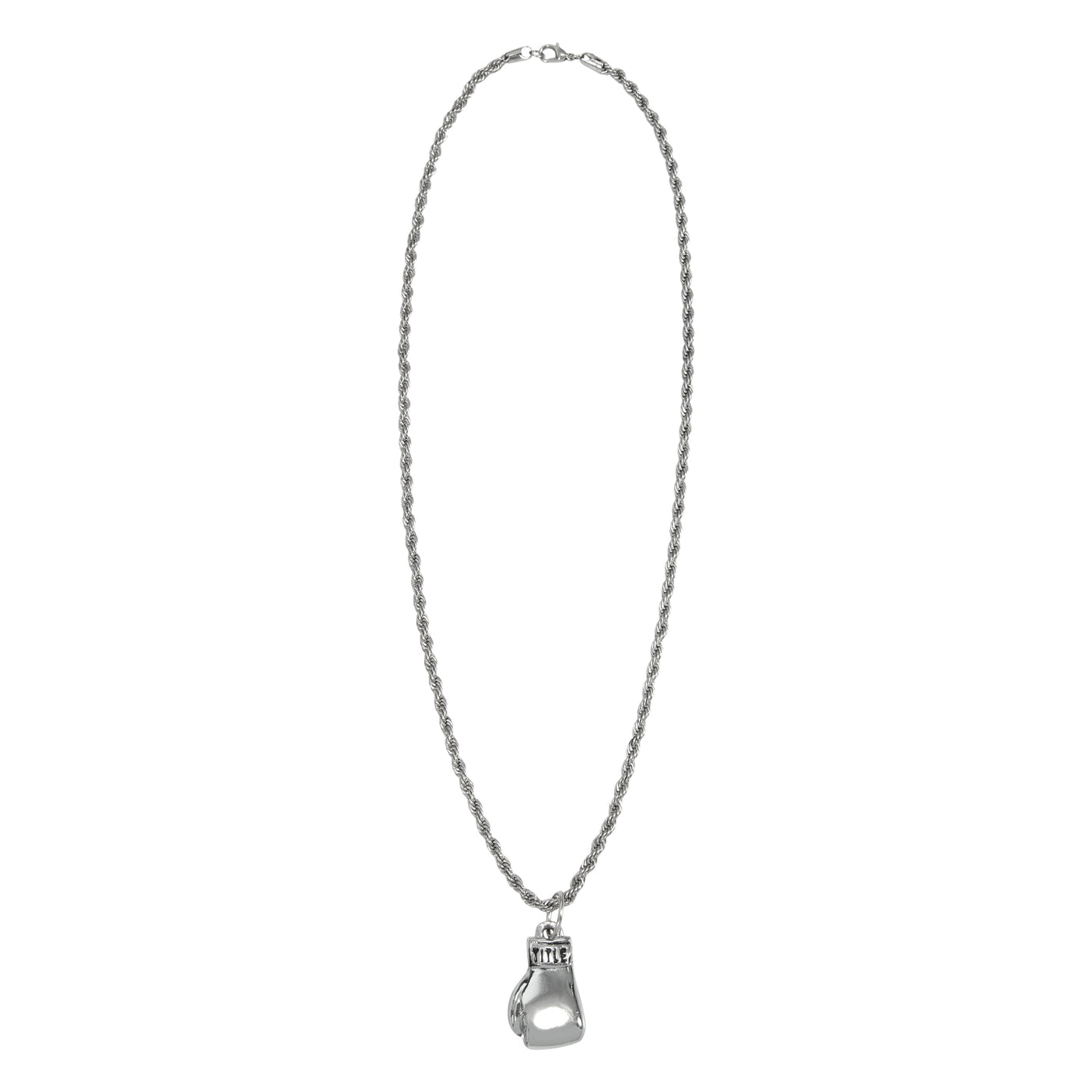 variant:silver::TITLE Boxing Single Glove Necklace back up front view