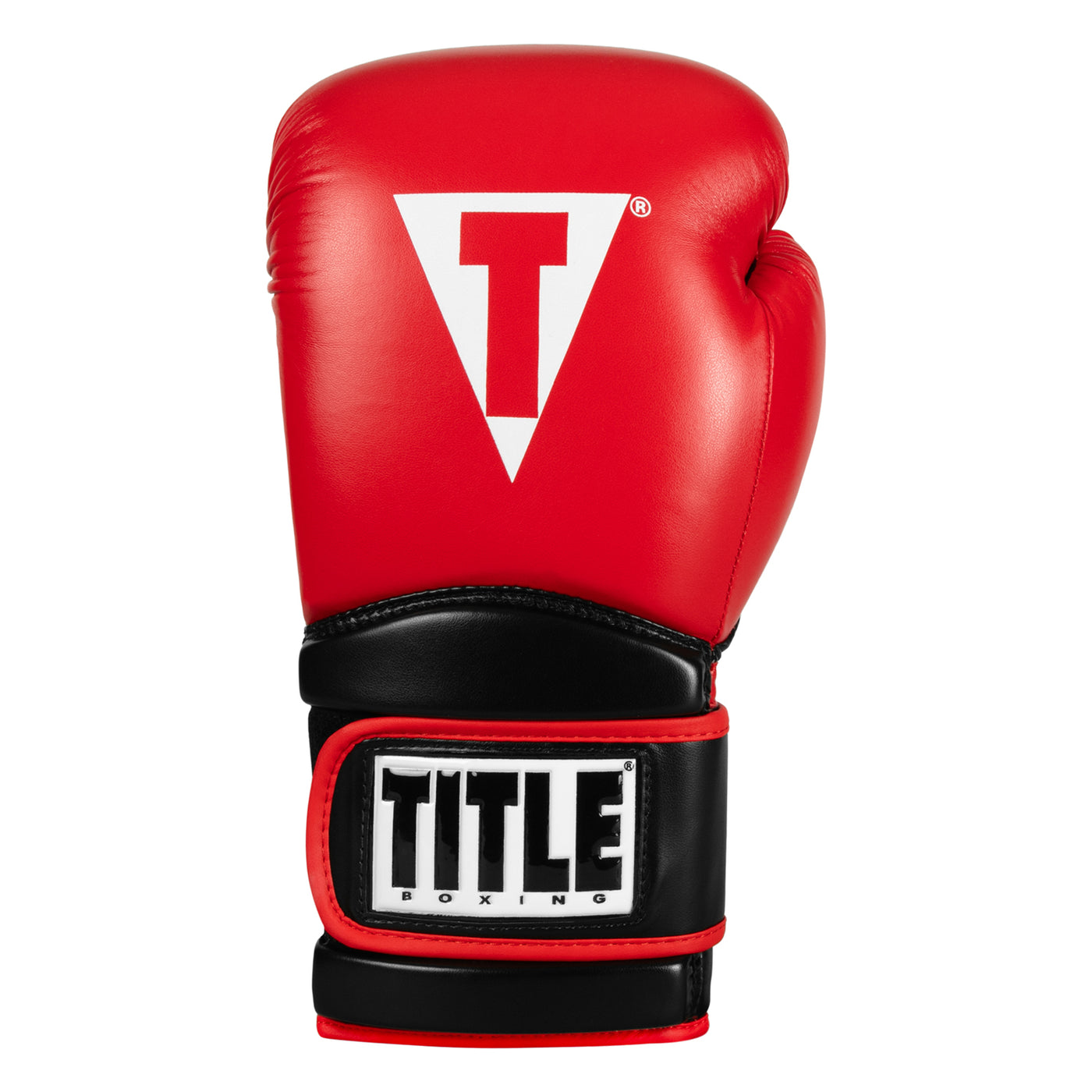 variant:red/black::TITLE Boxing Oversize SAFE-T Contact Gloves single glove back view