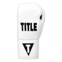 variant:white/black::TITLE Boxing Leather Pro Fight Gloves front view