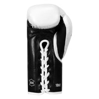 variant:white/black::TITLE Boxing Leather Pro Fight Gloves back view