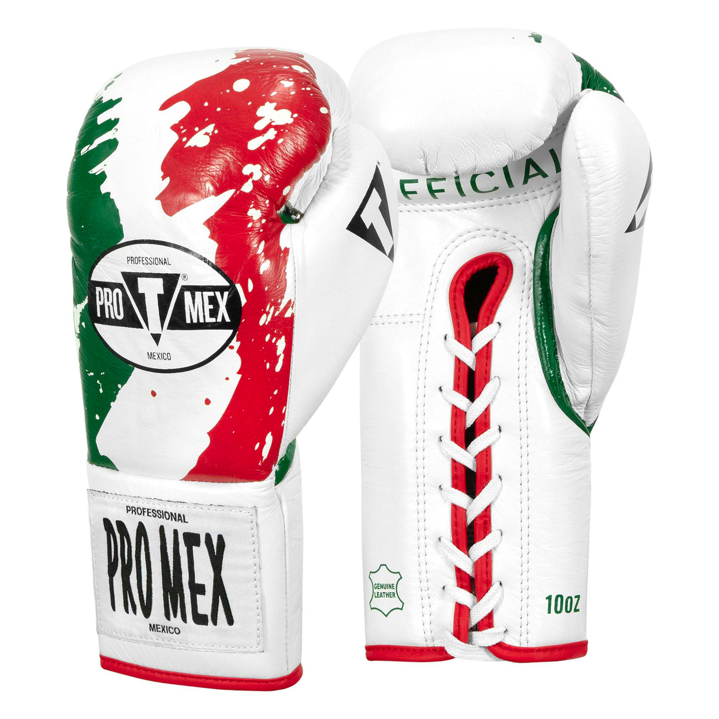 variant:Red/White/Green::Pro Mex Combatiente Pro Fight Gloves side view