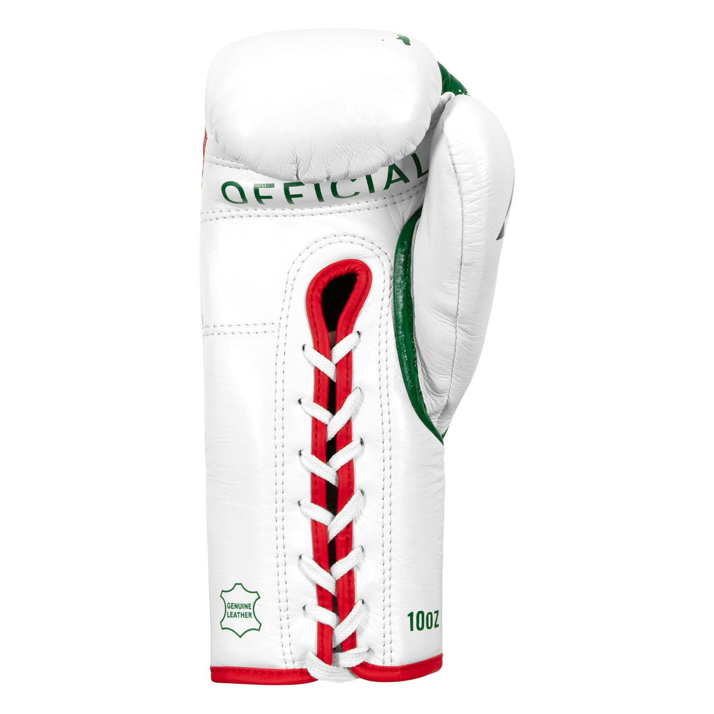 variant:Red/White/Green::Pro Mex Combatiente Pro Fight Gloves back view