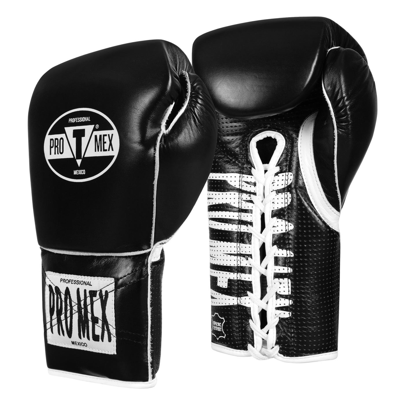 variant:black::Pro Mex Professional Edge Lace Training/Sparring Boxing Gloves side by side view