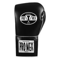 variant:black::Pro Mex Professional Edge Lace Training/Sparring Boxing Gloves single glove back view