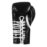 variant:black::Pro Mex Professional Edge Lace Training/Sparring Boxing Gloves single glove palm view
