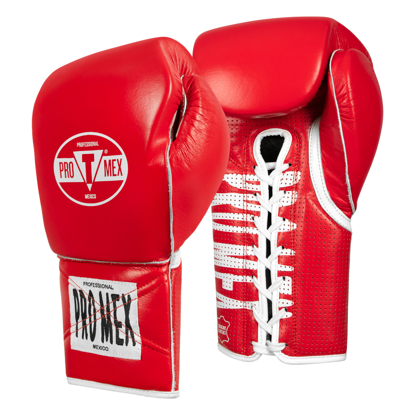 variant:red::Pro Mex Professional Edge Lace Training/Sparring Boxing Gloves side by side view