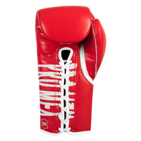 variant:red::Pro Mex Professional Edge Lace Training/Sparring Boxing Gloves single glove palm view
