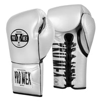variant:silver::Pro Mex Professional Edge Lace Training/Sparring Boxing Gloves side by side view