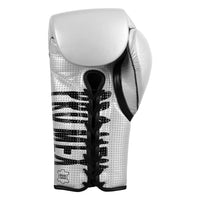 variant:silver::Pro Mex Professional Edge Lace Training/Sparring Boxing Gloves single glove palm view