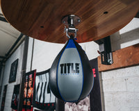 variant:lifestyle::TITLE Platinum Premier Pro Speed Bag Swivel in use in a boxing gym