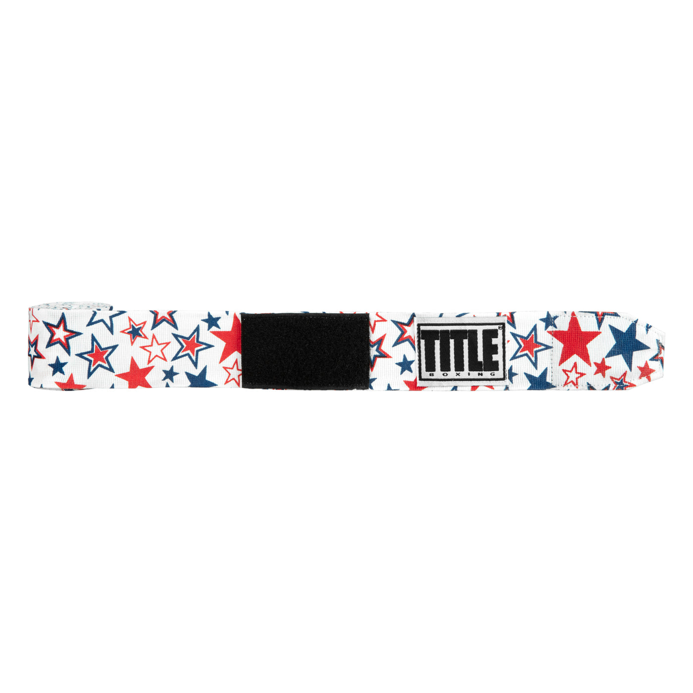 variant:all american::TITLE Boxing Print Mexican Style 180" Hand Wraps unrolled view