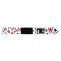 variant:all american::TITLE Boxing Print Mexican Style 180" Hand Wraps unrolled view